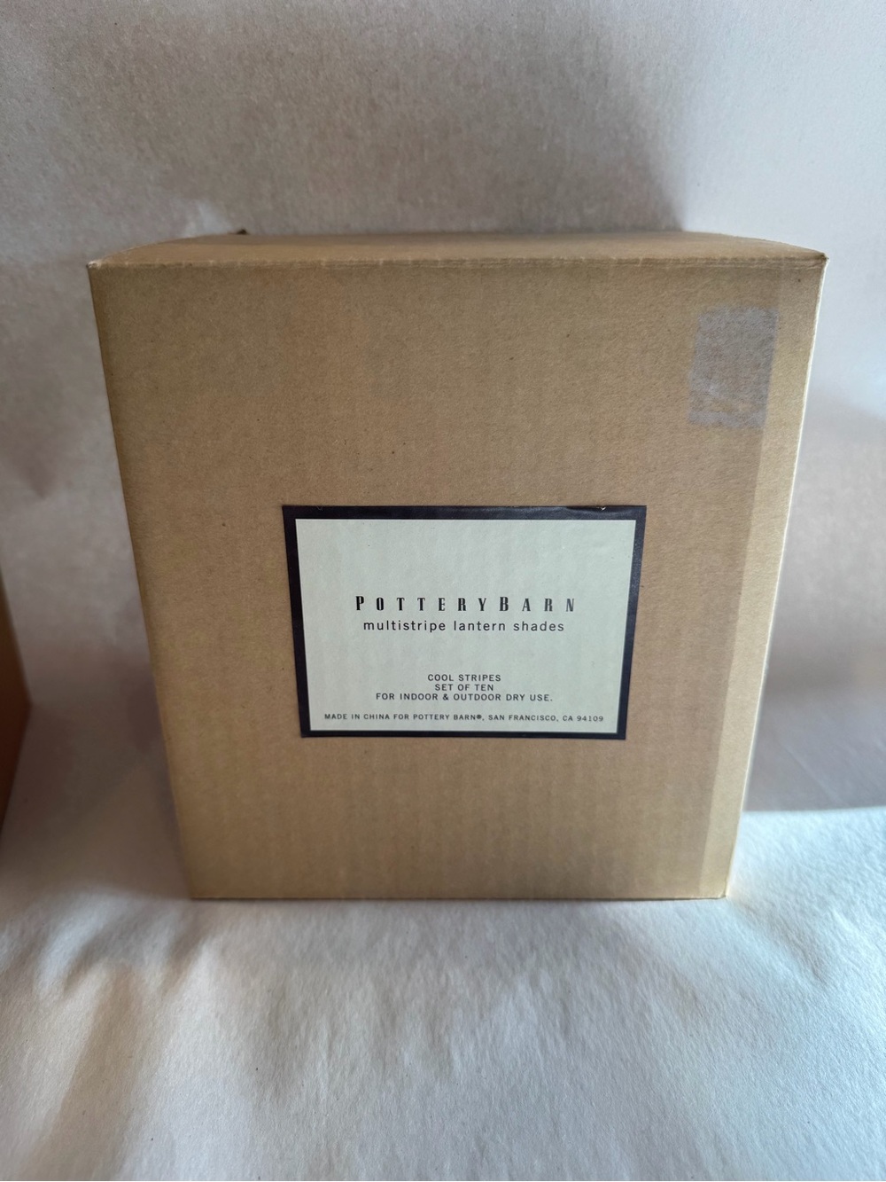 Pottery Barn Multistripe Hanging Lantern Shades / Cool Stripes / Set Of 10 / New